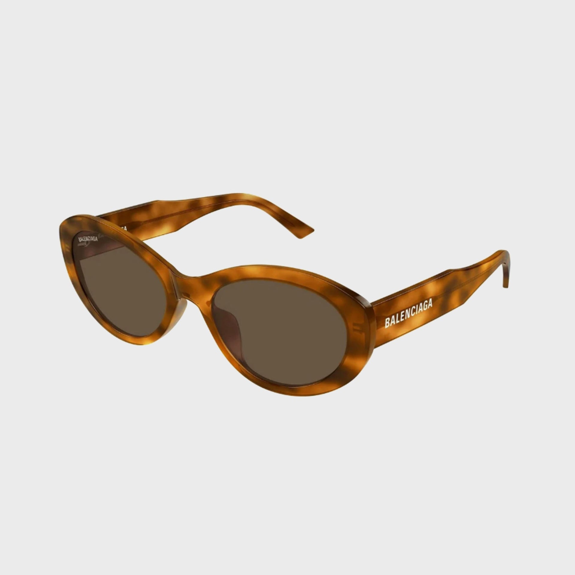 Balenciaga Flat Oval Sunglasses - Havana / Brown
