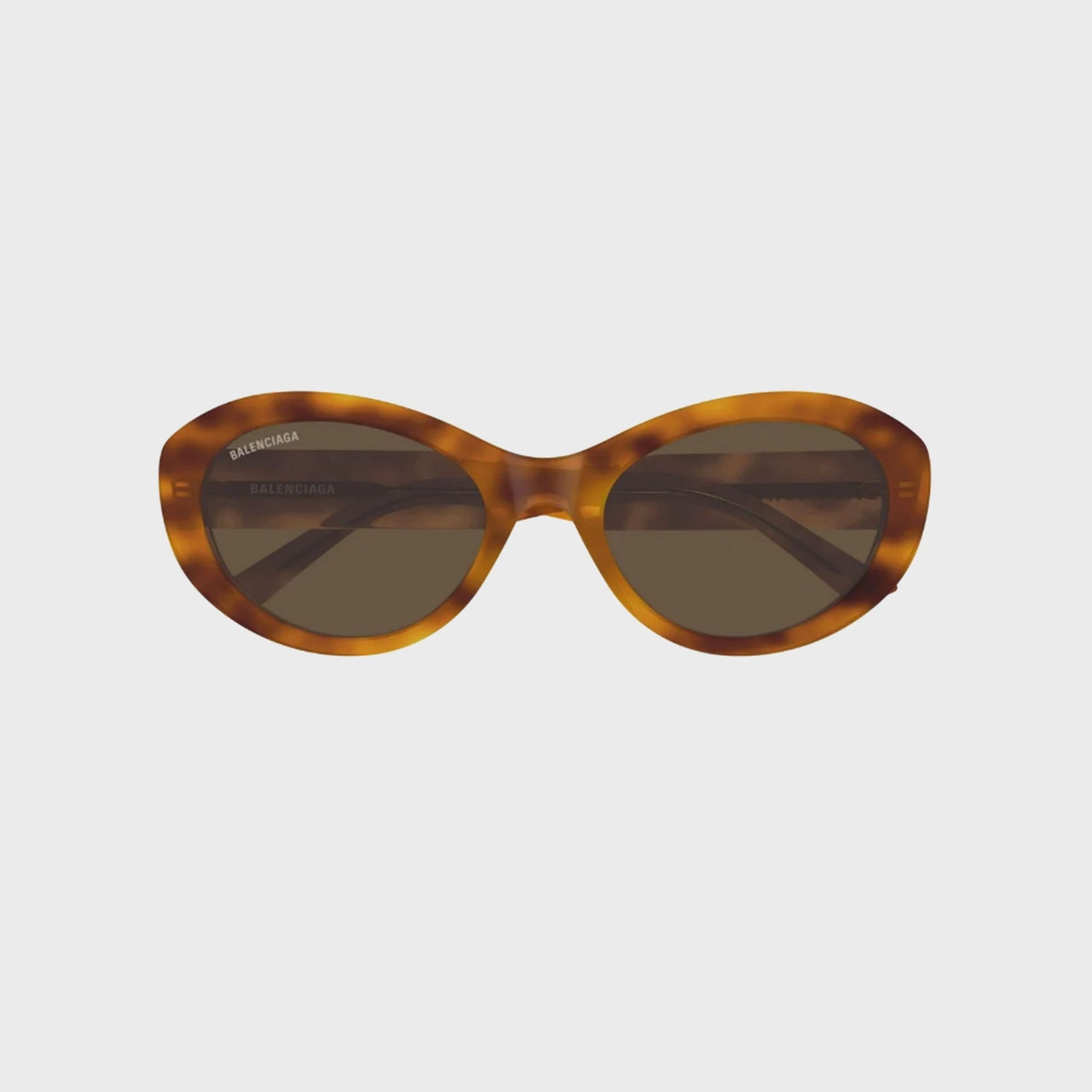 Balenciaga Flat Oval Sunglasses - Havana / Brown
