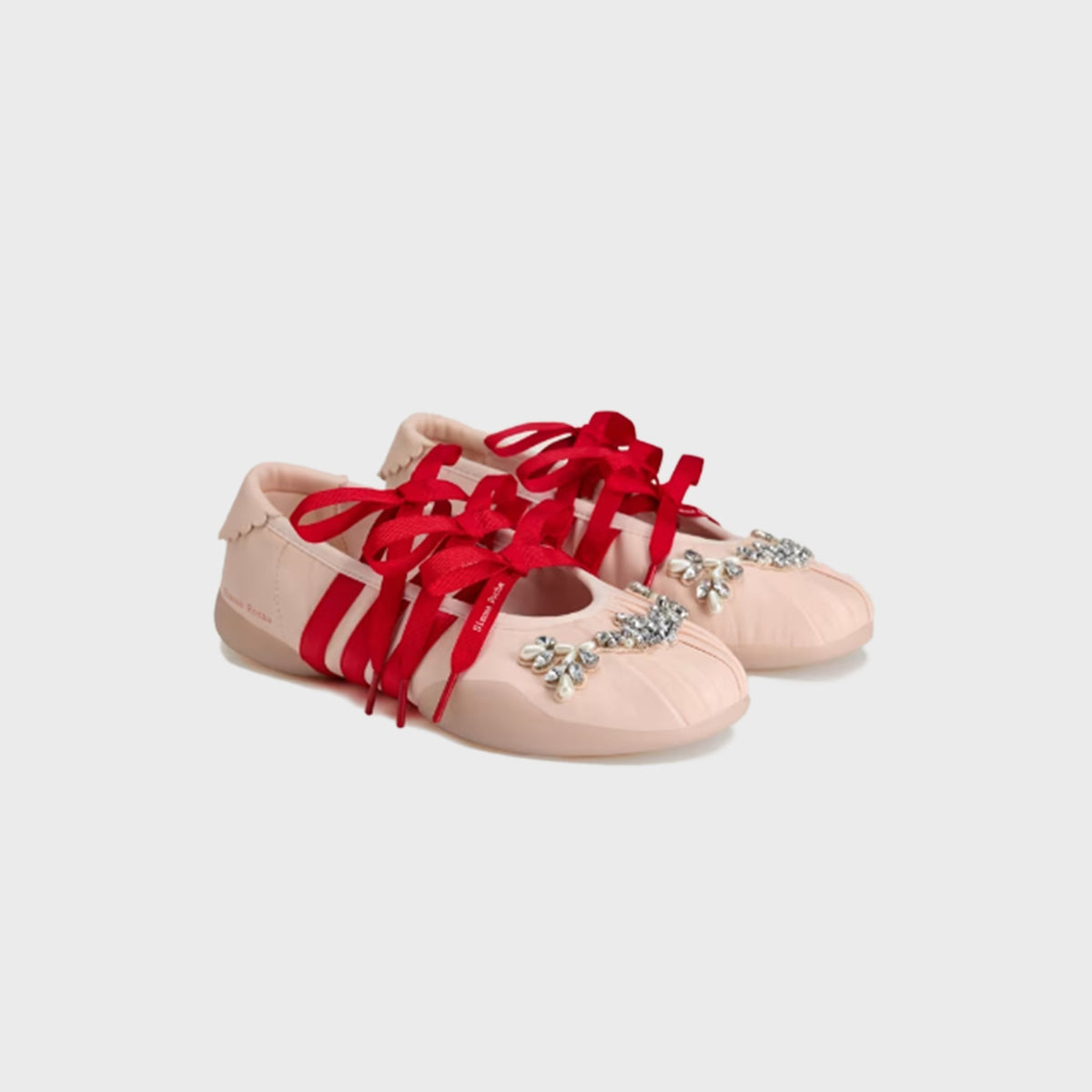 adidas x Simone Rocha WMNS Taekwondo Ballerina Leather - Pink Tint / Pink Tint / Better Scarlet