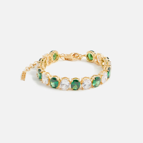 VEERT The Clear and Green Tennis Bracelet - Yellow Gold