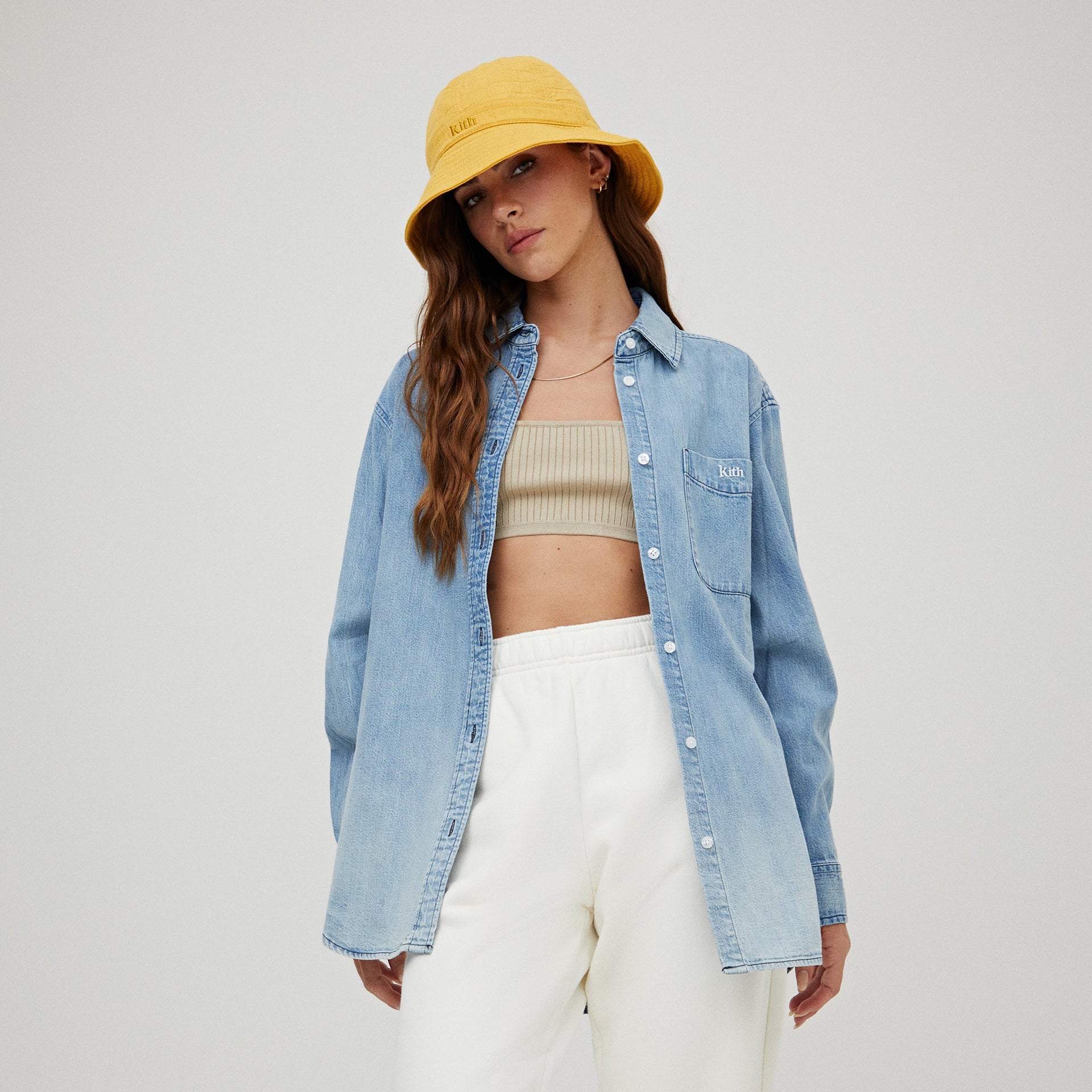 Kith Women Ora II Denim Shirt - Hayden Mid Wash