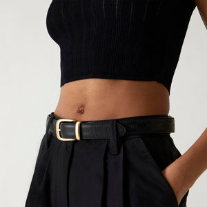 Kith Women Curved Buckle Kith Monogram Dress Belt - Black
