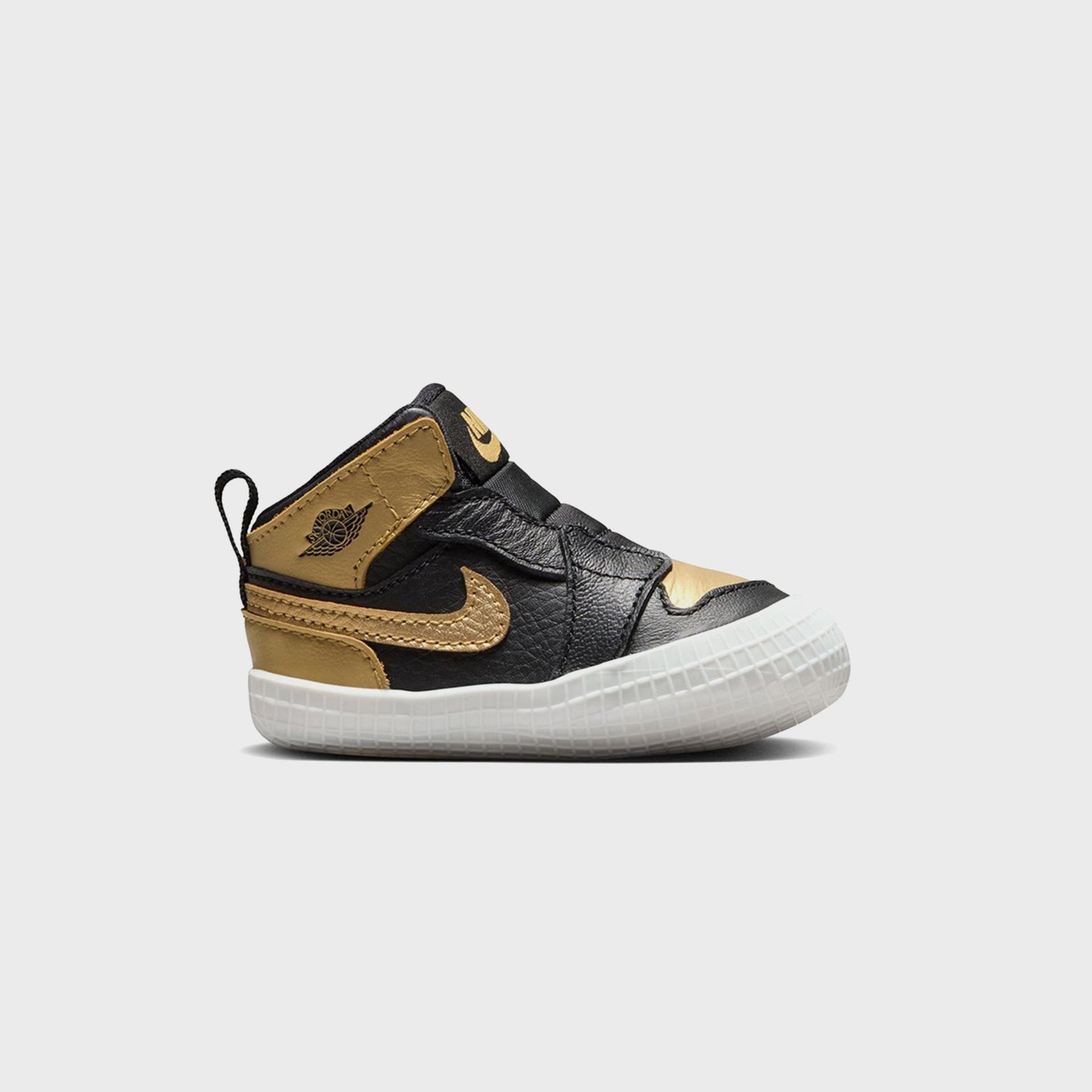 Jordan TD Air Jordan 1 Crib Bootie - Black / Metallic Gold Sail