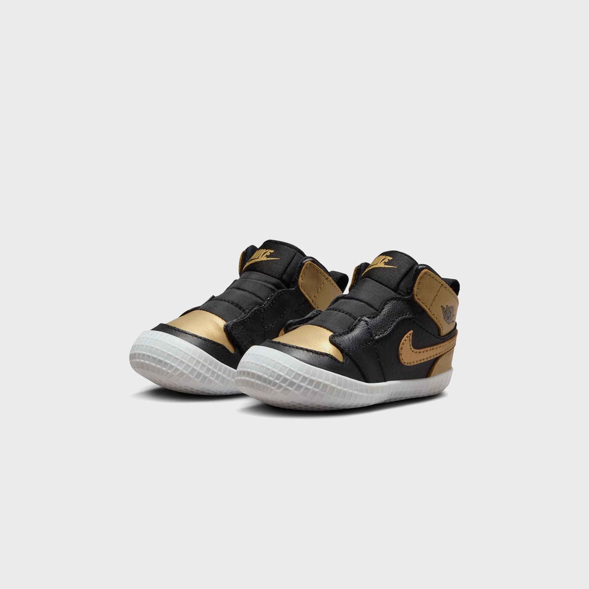 Jordan TD Air Jordan 1 Crib Bootie - Black / Metallic Gold Sail