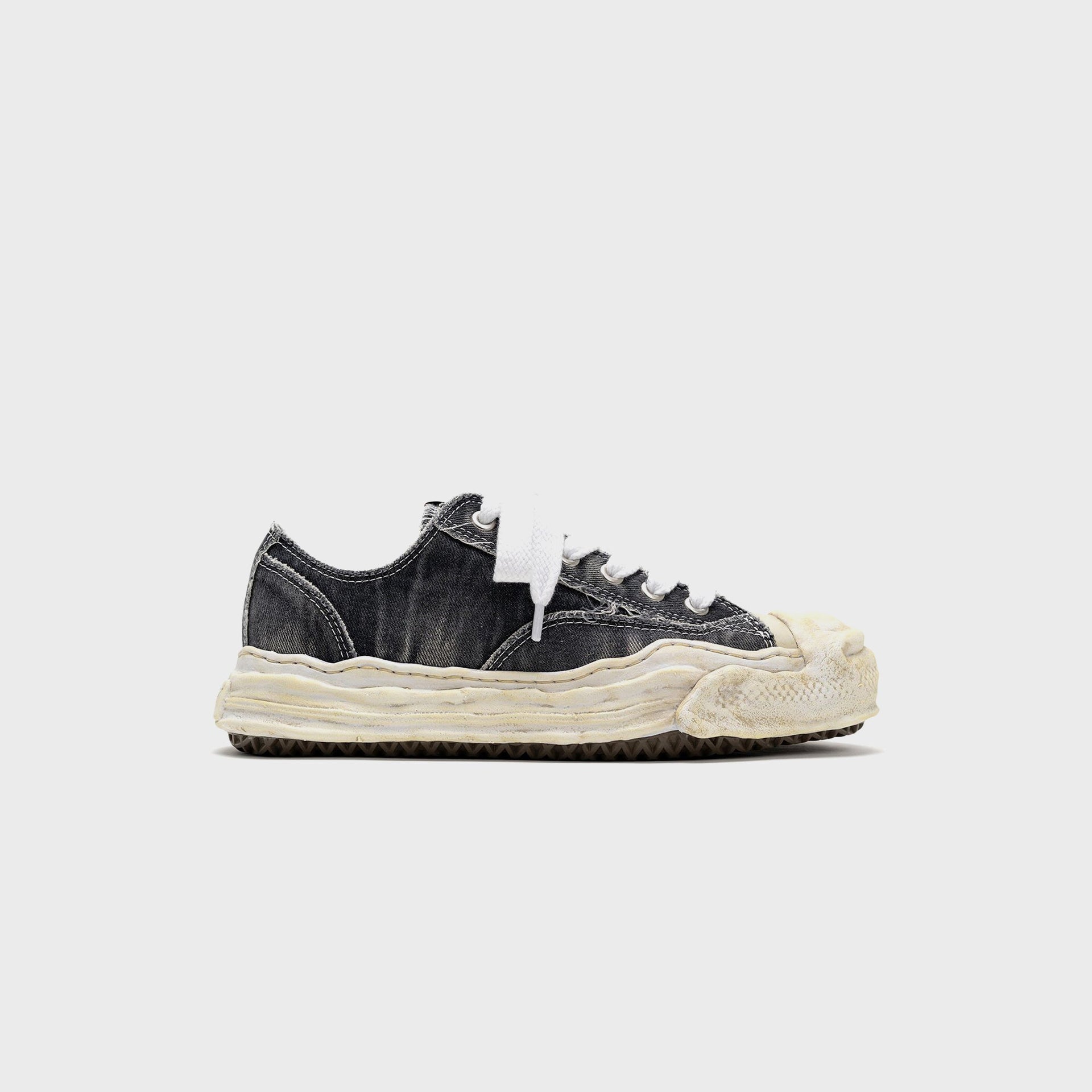 Mihara Yasuhiro Hank Bleach Denim Low Top Sneakers -  Black / Hank