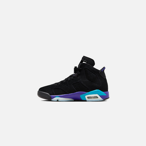 Nike GS Air Jordan 6 Retro - Black / Bright Concord / Aquatone