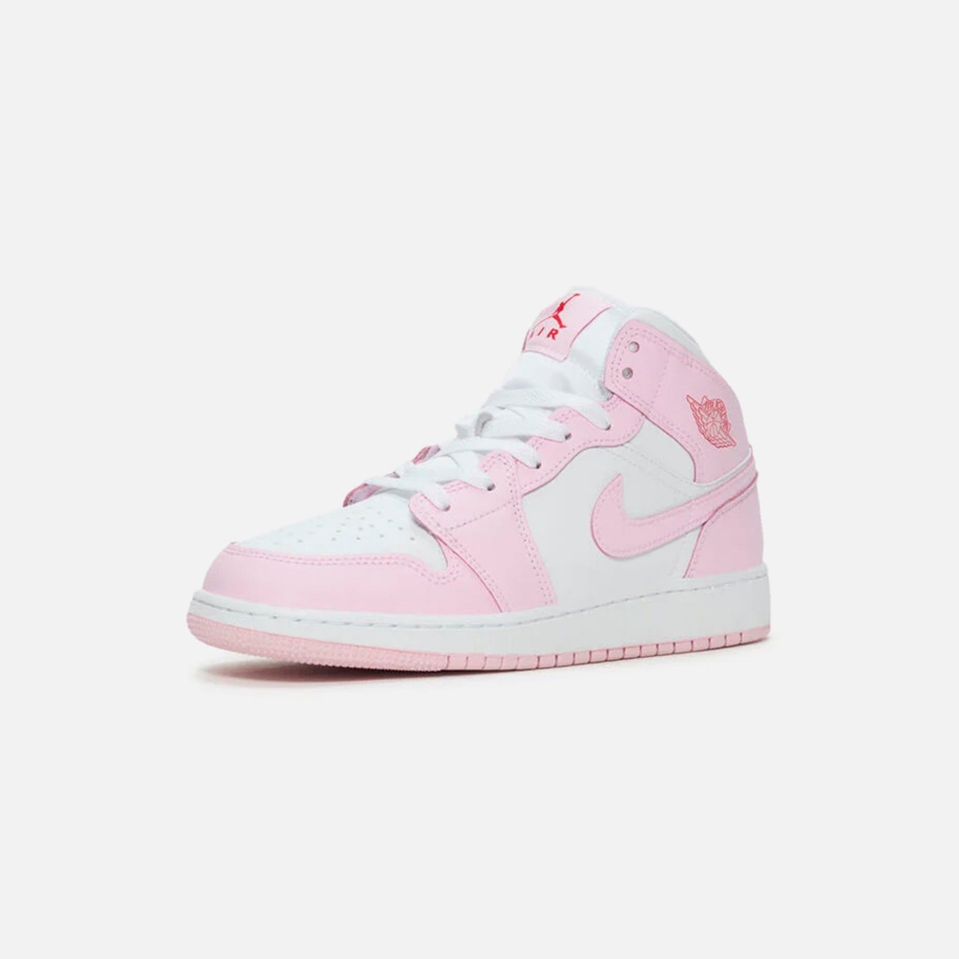 Nike Air GS Jordan 1 Mid Bg - Pink Foam / White / Fire Red