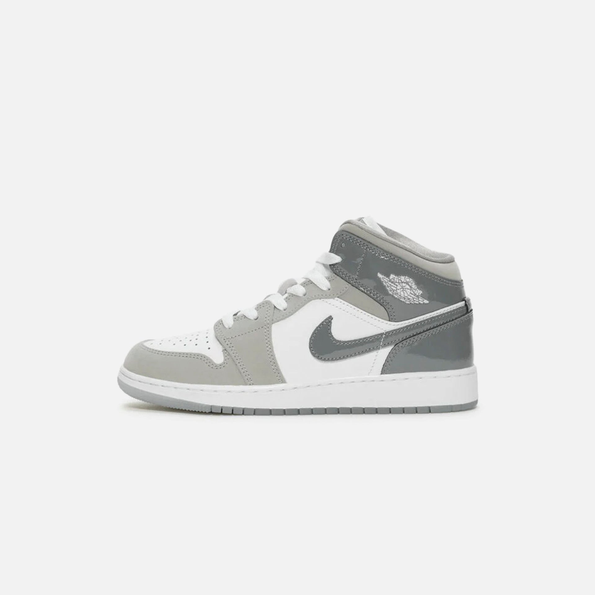 Nike GS Air Jordan 1 Mid Se - White / Cool Grey / Med Grey