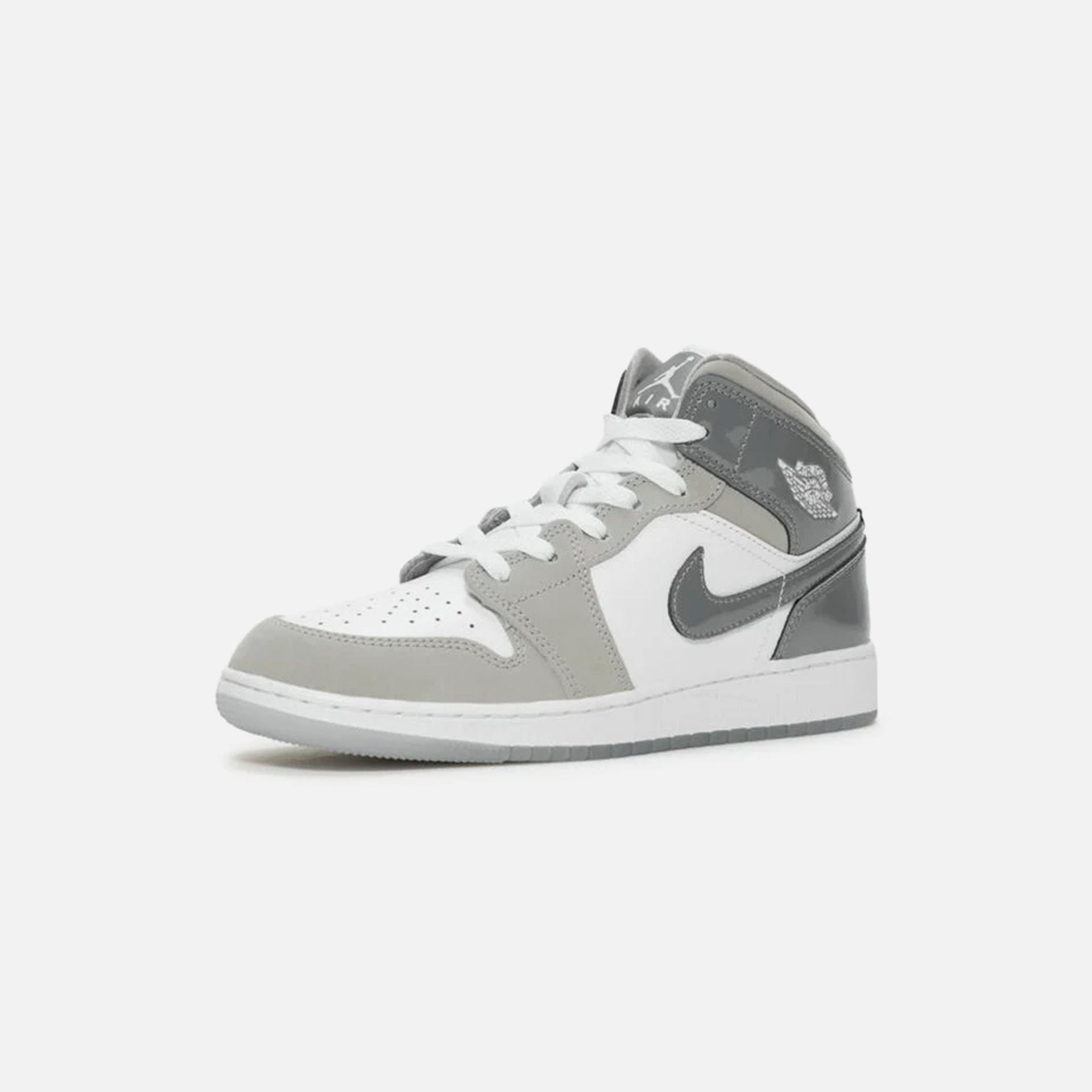 Nike GS Air Jordan 1 Mid Se - White / Cool Grey / Med Grey