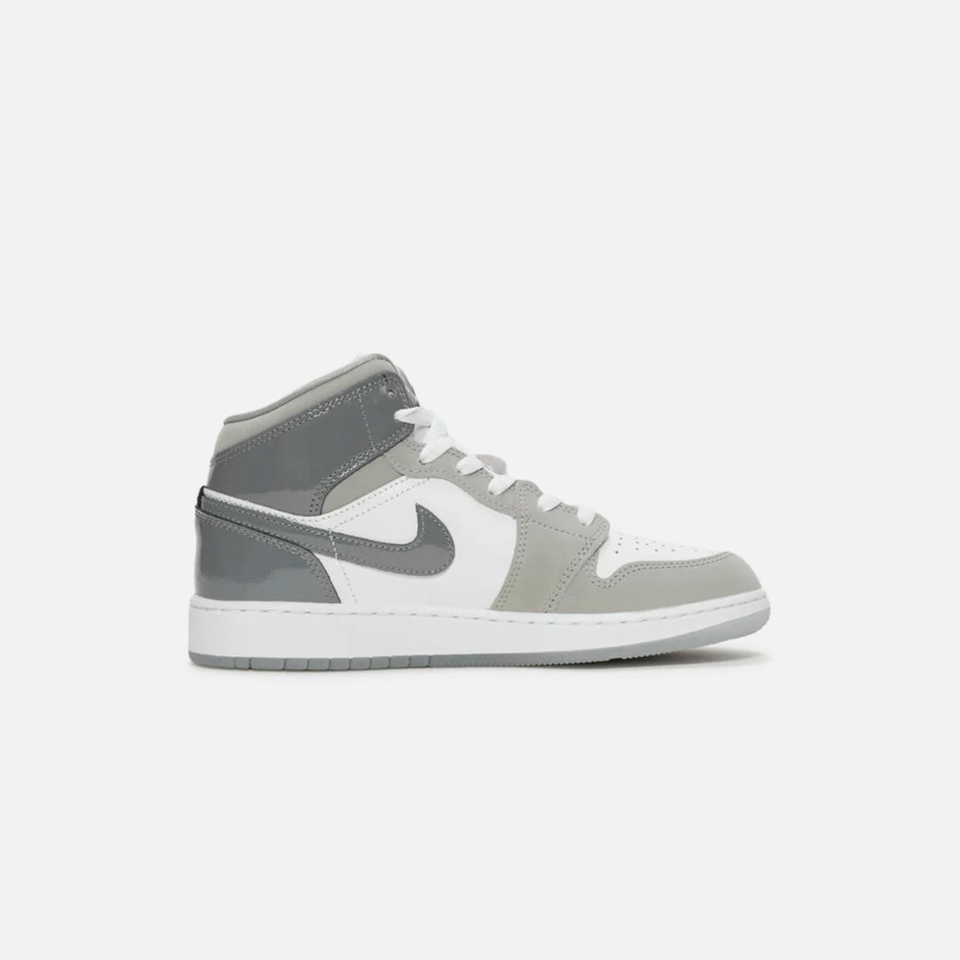 Nike GS Air Jordan 1 Mid Se - White / Cool Grey / Med Grey