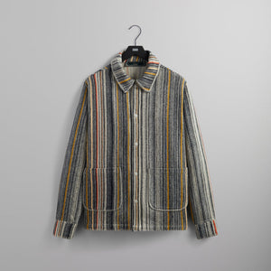 Kith Multi Stripe L/S Boxy Collared Overshirt - Sandrift