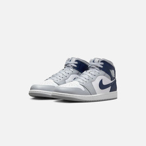 Jordan Air Jordan 1 Mid - White / Midnight Navy / Wolf Grey