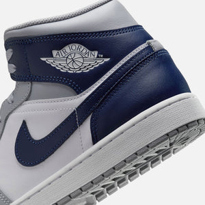 Jordan Air Jordan 1 Mid - White / Midnight Navy / Wolf Grey