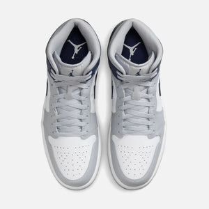 Jordan Air Jordan 1 Mid - White / Midnight Navy / Wolf Grey