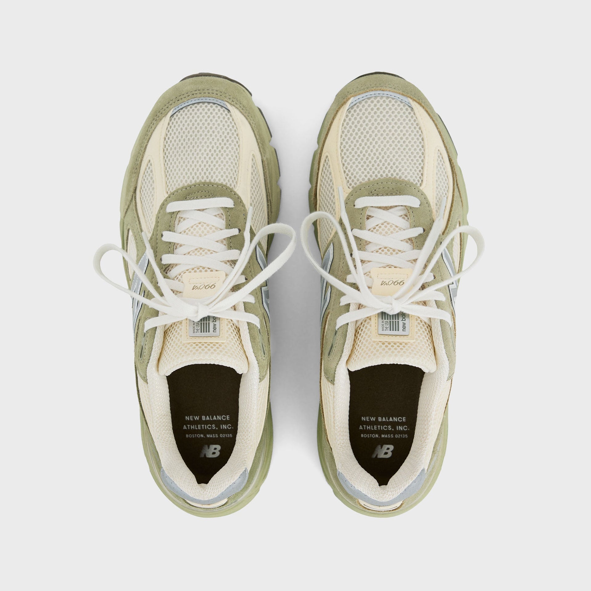 New Balance Made in USA 990v4 - Olive Leaf / Permafrost / Light Olive